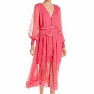 NWT- $215 KEEPSAKE Moonlight Midi Pink Dress - M